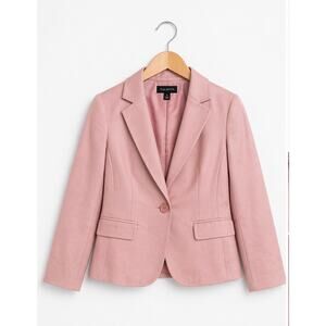 Talbots Pink Blazer Size 4 Tailored One Button Career Jacket Classic Workwear
